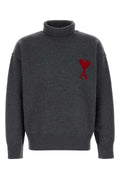 AMI Paris Felted Sweater — Gray