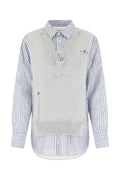 Maison Margiela Embroidered Cotton Linen Shirt — White