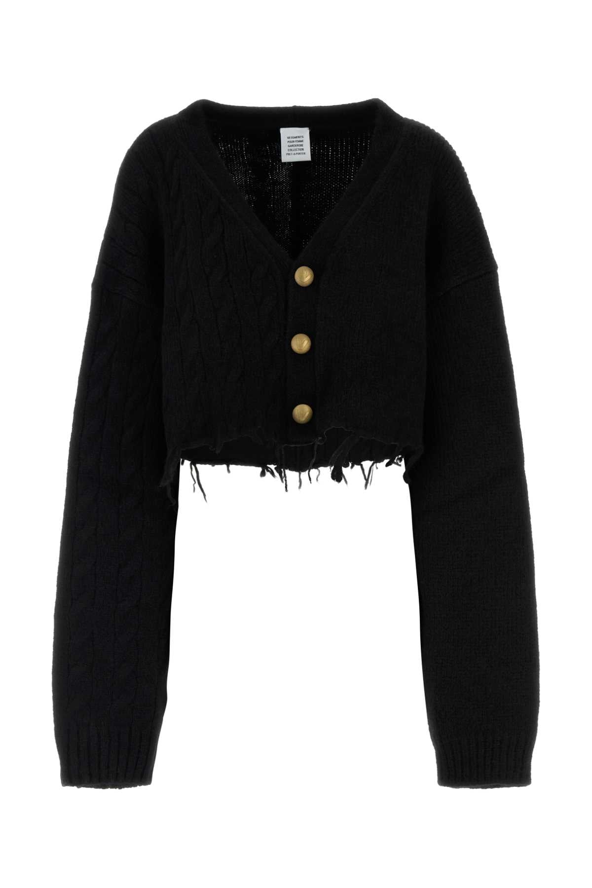 Vetements Cropped Cardigan — Black