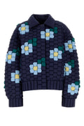 Raxxy Quilted Nylon with Colorblock Pattern Down Jacket — Navy