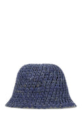 Helen Kaminski RIO Crocheted Raffia Bucket Hat — Blue