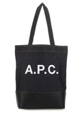 A.P.C. Denim and Leather Tote Bag — Black