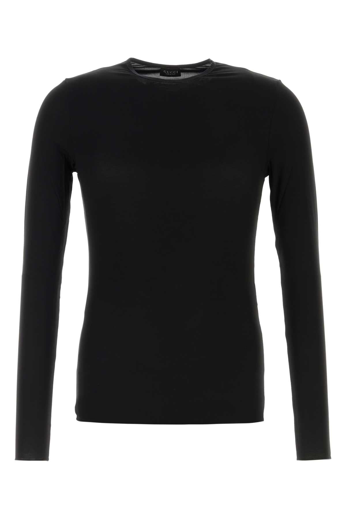 Gucci Jersey Mix Rayon T-Shirt — Black