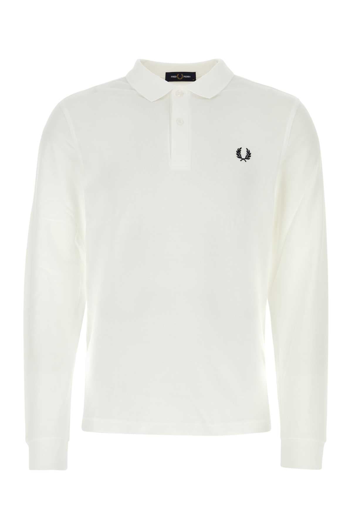 Fred Perry Long Polo Shirt — White
