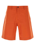 Maison Kitsune Cotton Shorts — Orange