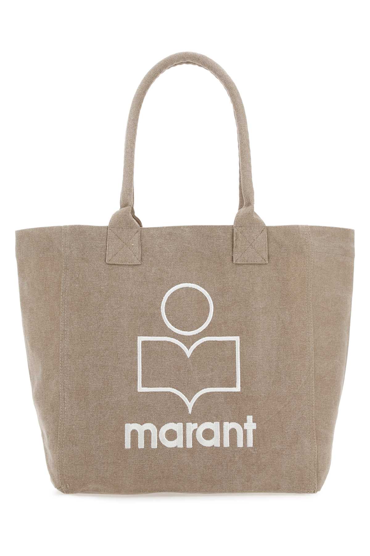 Isabel Marant Logo-Printed Cotton Tote Bag — Beige