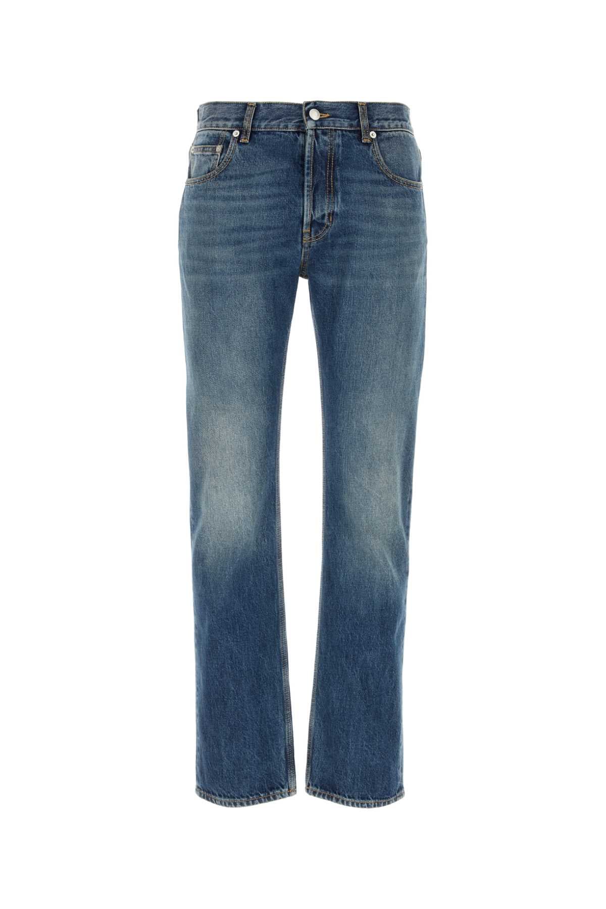 Alexander McQueen Blue-Washed Denim Jeans — Blue