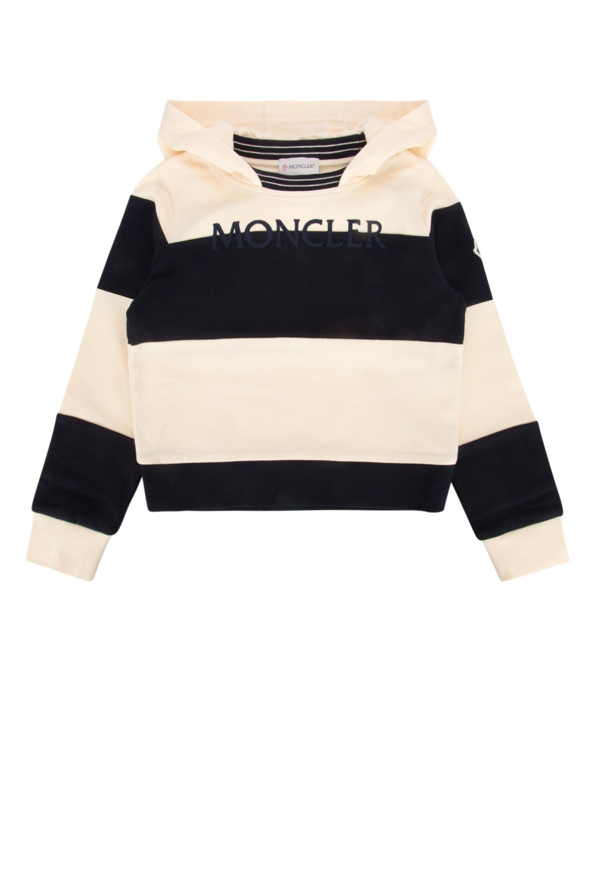 Moncler Jr Striped Cotton Sweatshirt — Multicolor