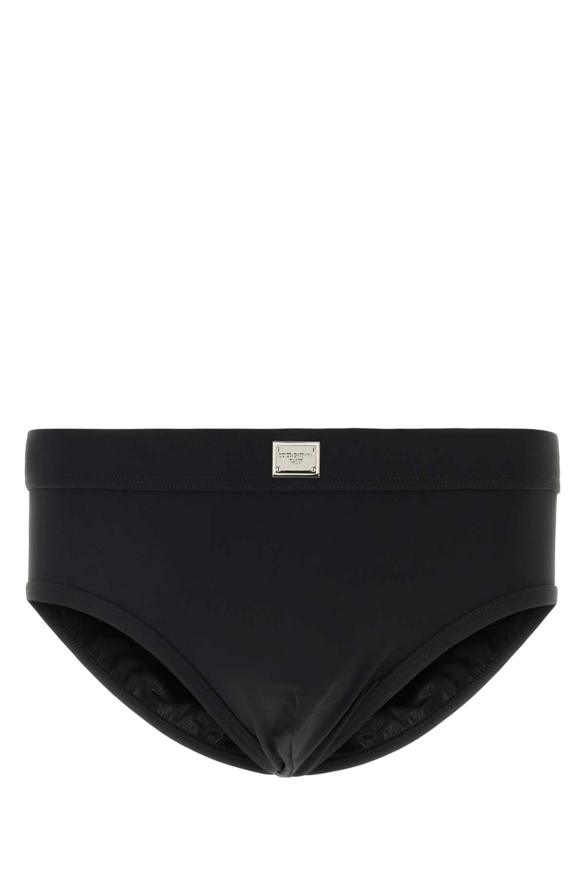 Dolce & Gabbana Nylon-Elastane Swim Brief — Black