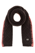 Miu Miu Virgin Wool & Cashmere Blend with Contrast Edges Scarf — Black