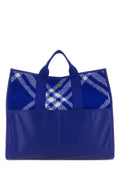 Burberry Embroidered Wool & Leather Tote Bag — Blue