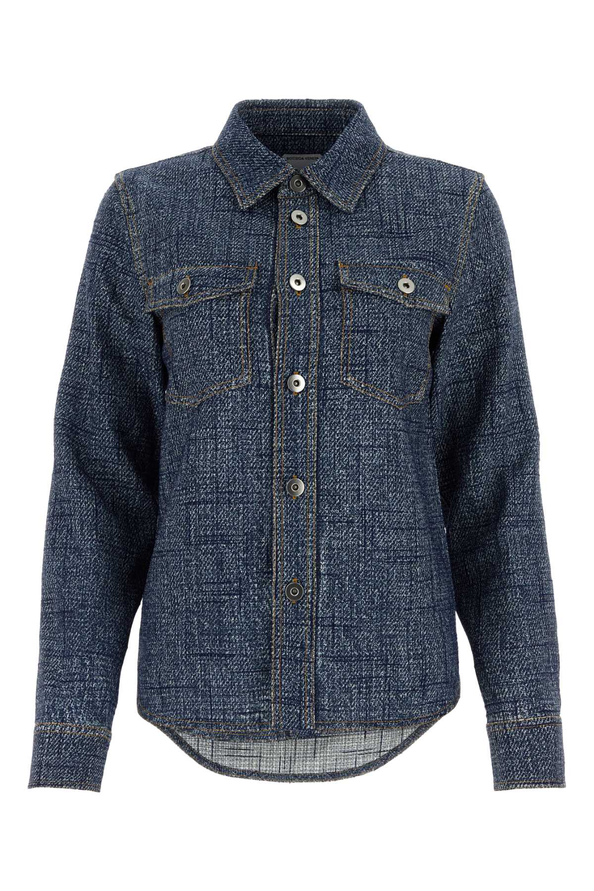 Bottega Veneta Viscose Blend Denim Shirt — Navy