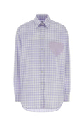 Moschino Embroidered Poplin Shirt — Purple