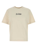 Burberry Logo-Embroidered Cotton T-Shirt — Beige