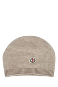 Moncler Jr HAT Ribbed Knit Beanie — Beige