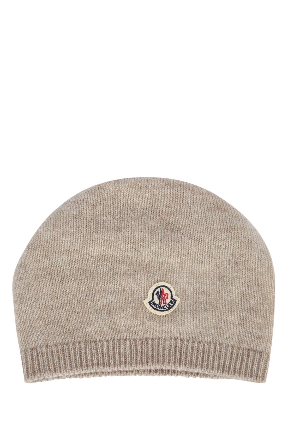 Moncler Jr HAT Ribbed Knit Beanie — Beige