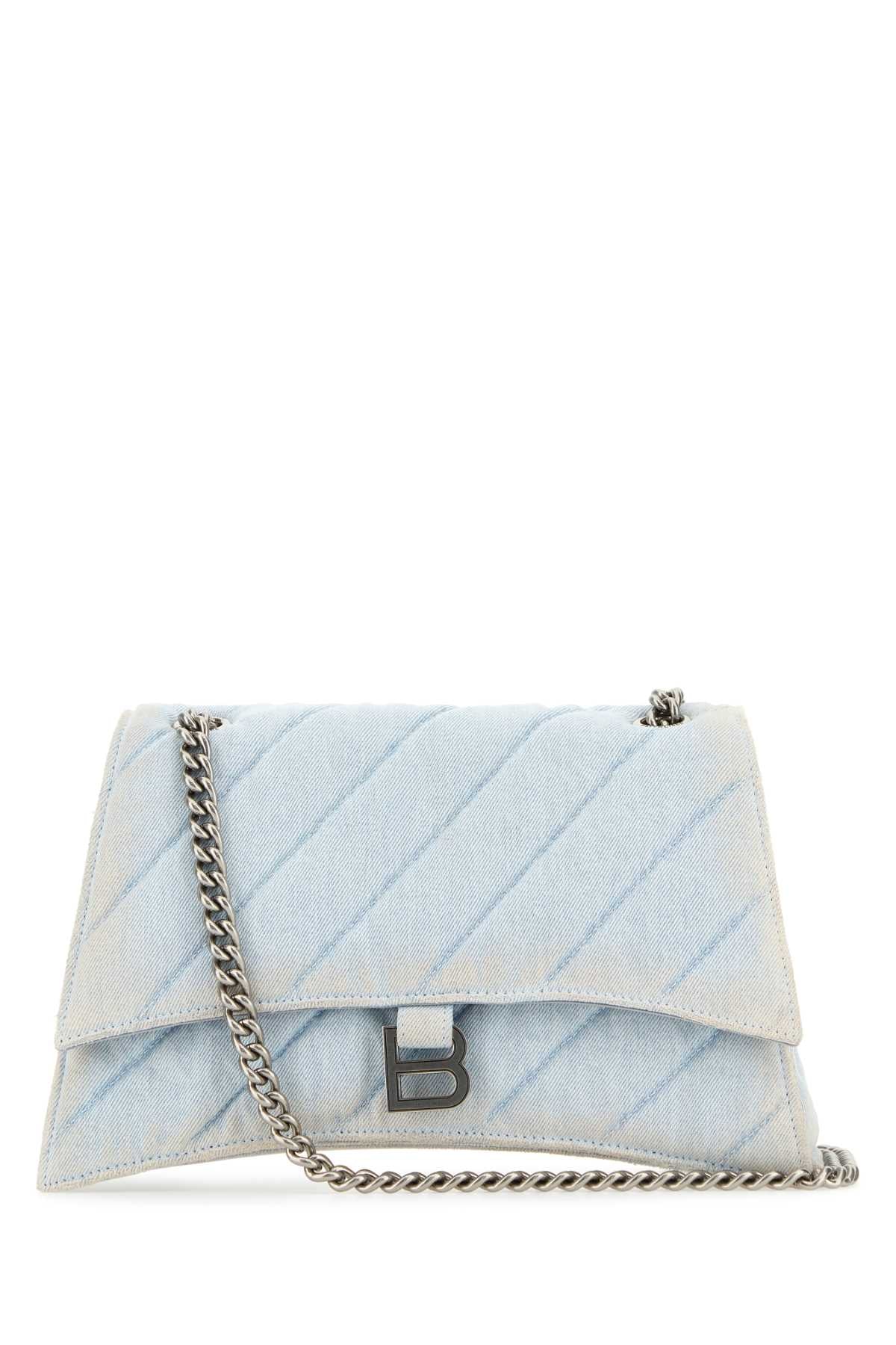 Balenciaga Quilted Fabric Shoulder Bag — Blue
