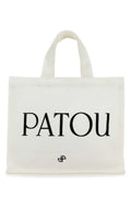 Patou Logo-Print Cotton Tote Bag — White