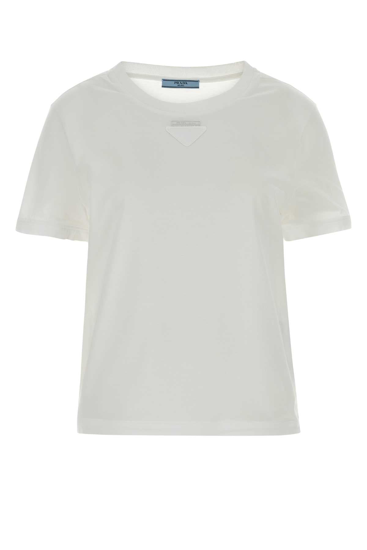 Prada Cotton Jersey T-Shirt — White
