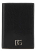 Dolce & Gabbana Leather Passport Wallet — Black