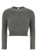 Jil Sander Virgin Wool Blend Cropped Sweater — Gray
