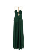 Costarellos Draped Georgette Dress — Green