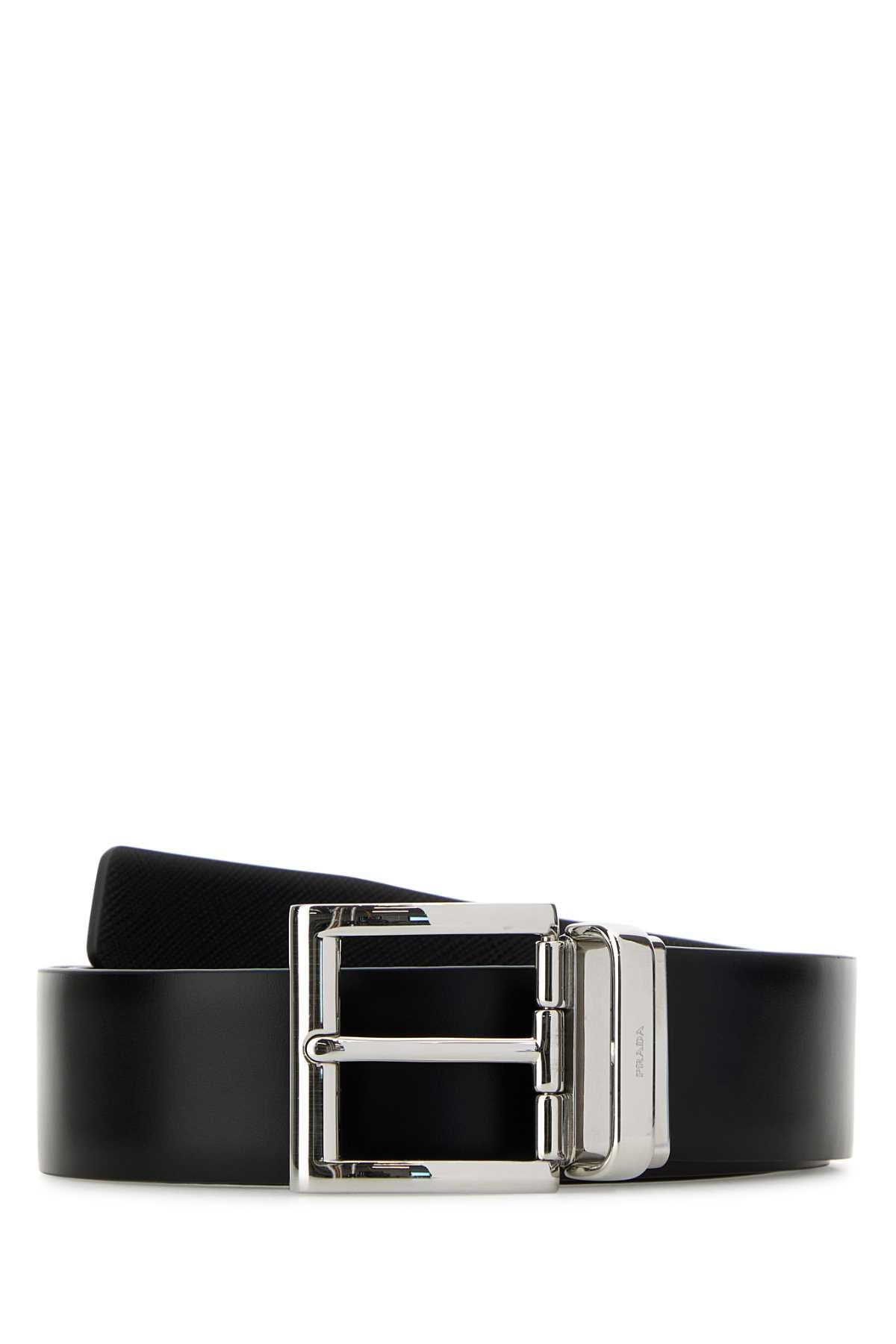 Prada Reversible Leather Belt — Black