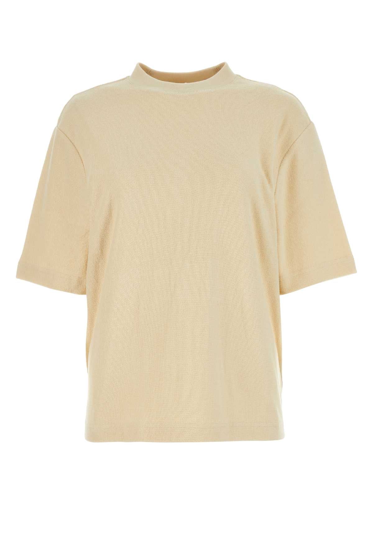 Burberry Oversized Terry Cotton T-Shirt — Beige