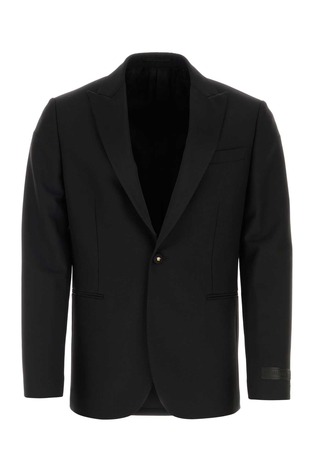 Versace Wool Blend Blazer — Black