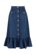 Valentino Garavani Denim Denim Skirt — Blue