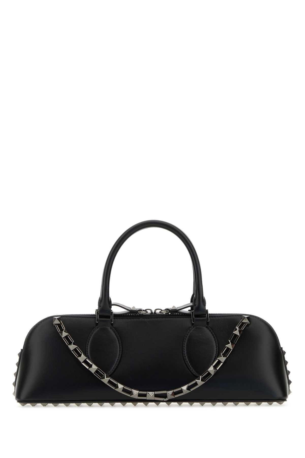 Valentino Garavani Rockstud-Studded Leather Shoulder Bag — Black