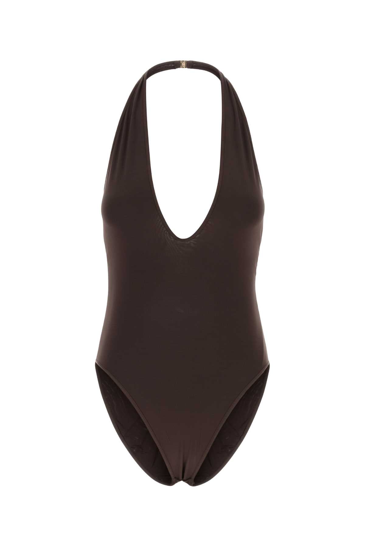 Zimmermann Viscose-Elastane Bodysuit — Brown