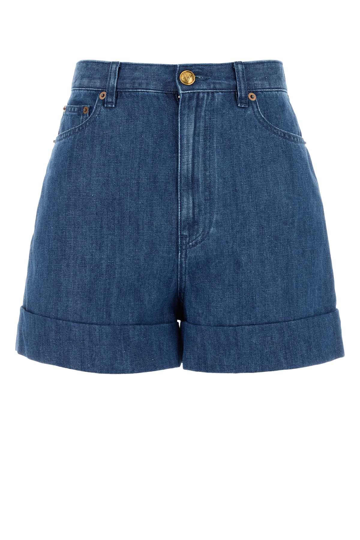 Valentino Garavani Denim Denim Shorts — Blue