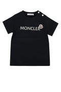 Moncler Jr Logo-Embroidered T-Shirt — Black