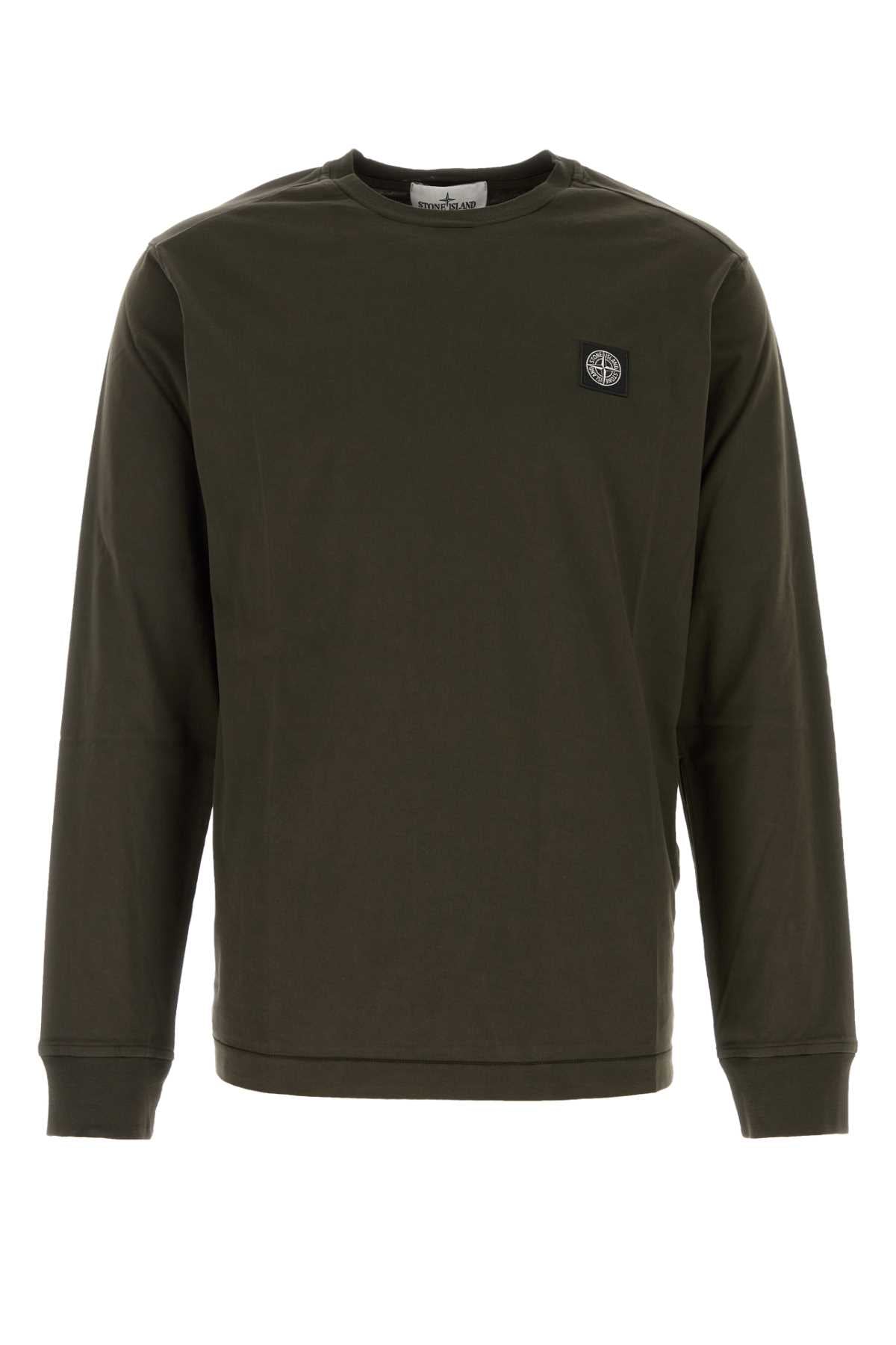 Stone Island Logo-Patch Cotton Sweatshirt — Gray