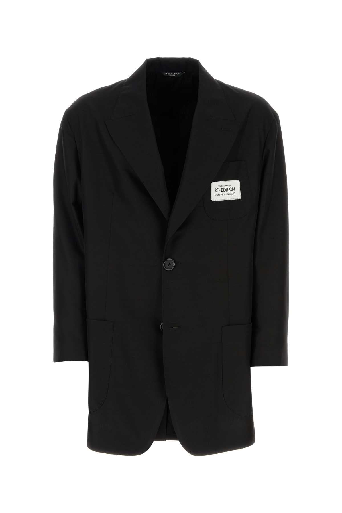 Dolce & Gabbana Oversized Shantung Blazer — Black