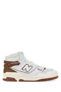 New Balance Two-Tone Leather Sneaker — White