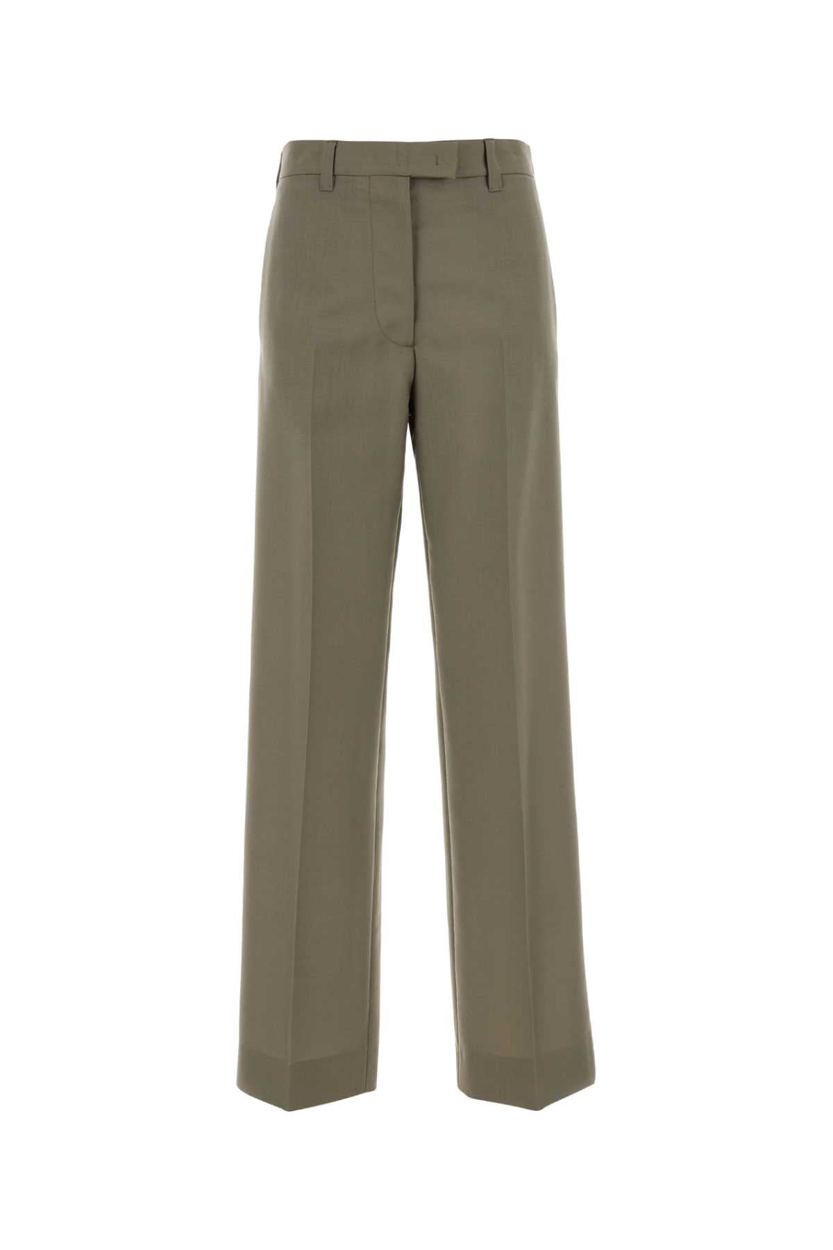 Miu Miu Mohair Blend Trousers — Beige