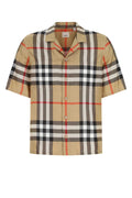 Camisa de seda a cuadros Burberry — Beige