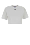 Off-White Logo-Embroidered Cotton Elastane T-shirt — White