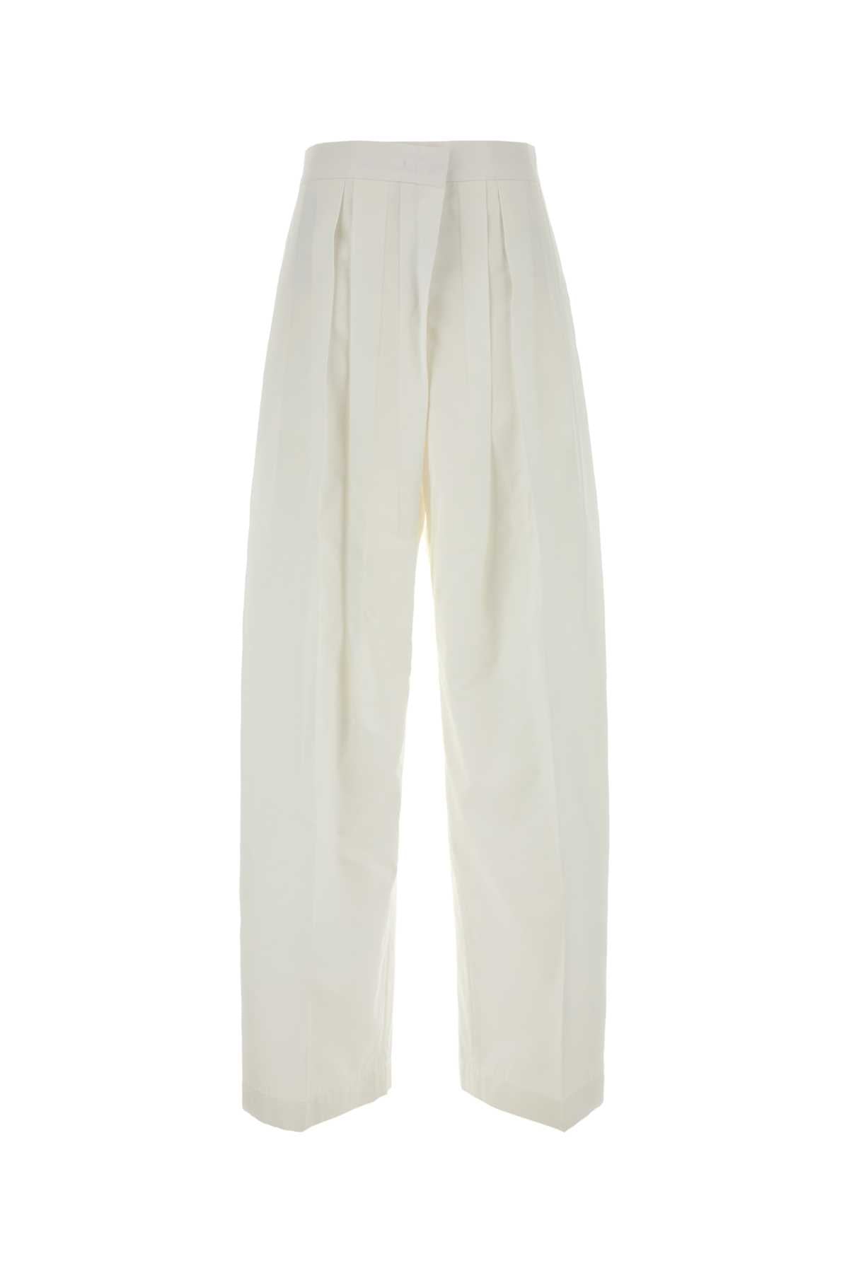 Jil Sander Cotton Blend Trousers — Beige