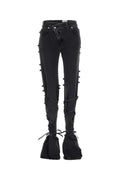 Alexander McQueen Lace-Up Leg Jeans — Black