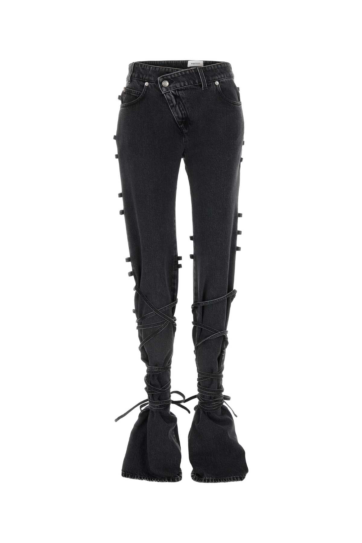 Alexander McQueen Lace-Up Leg Jeans — Black