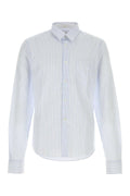 Prada Striped Poplin Shirt — Blue