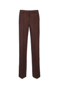 Ermanno Firenze High-Waist Tailored Trousers — Brown