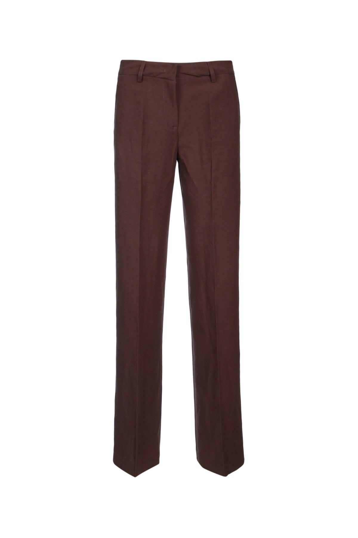 Ermanno Firenze High-Waist Tailored Trousers — Brown