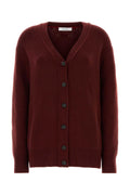 Ferragamo Scollo Cardigan — Burgundy