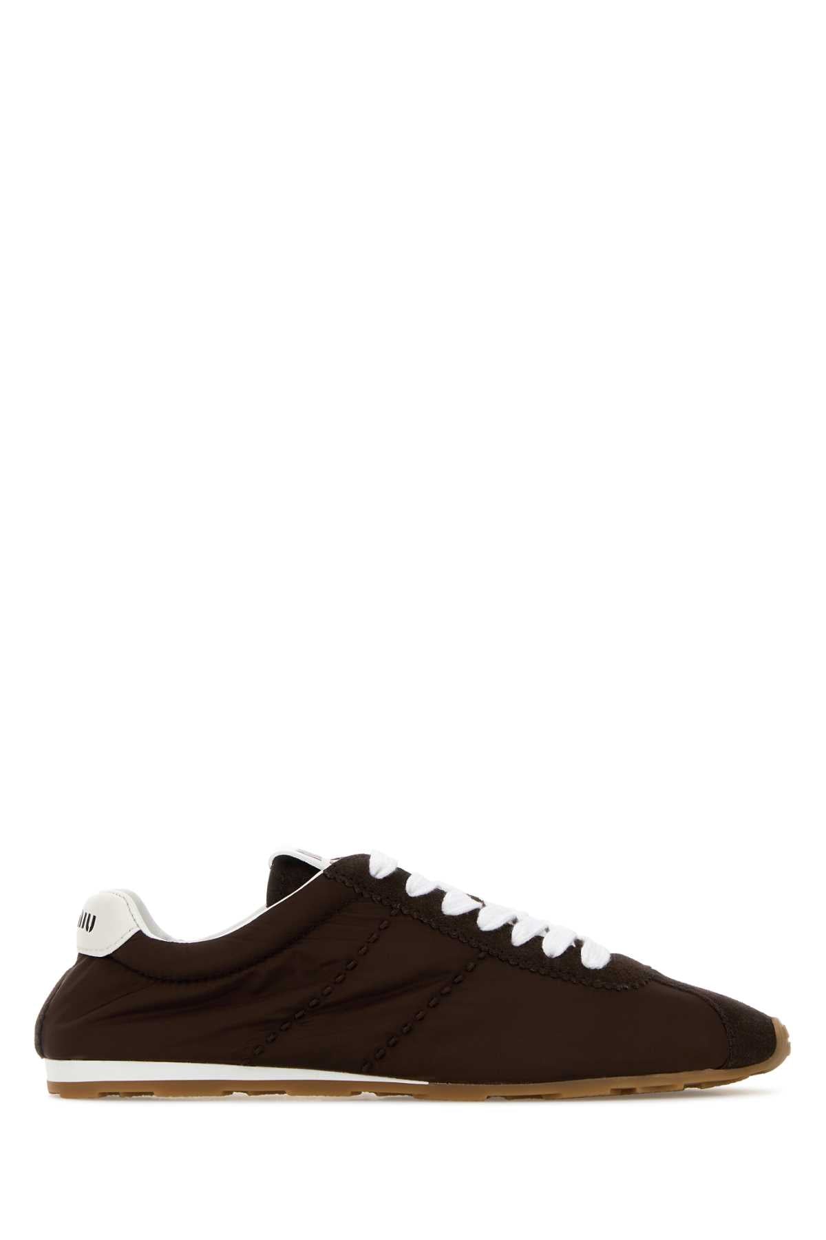 Miu Miu Allacciate Sneaker — Brown