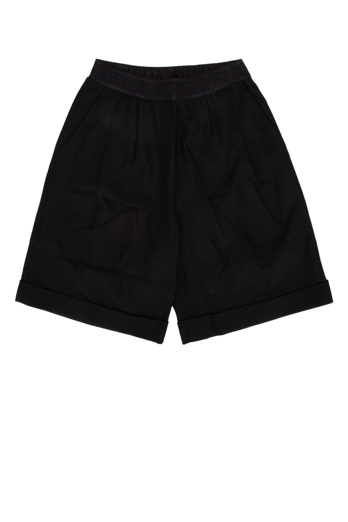 Moncler Jr Pleated Bermudas — Black