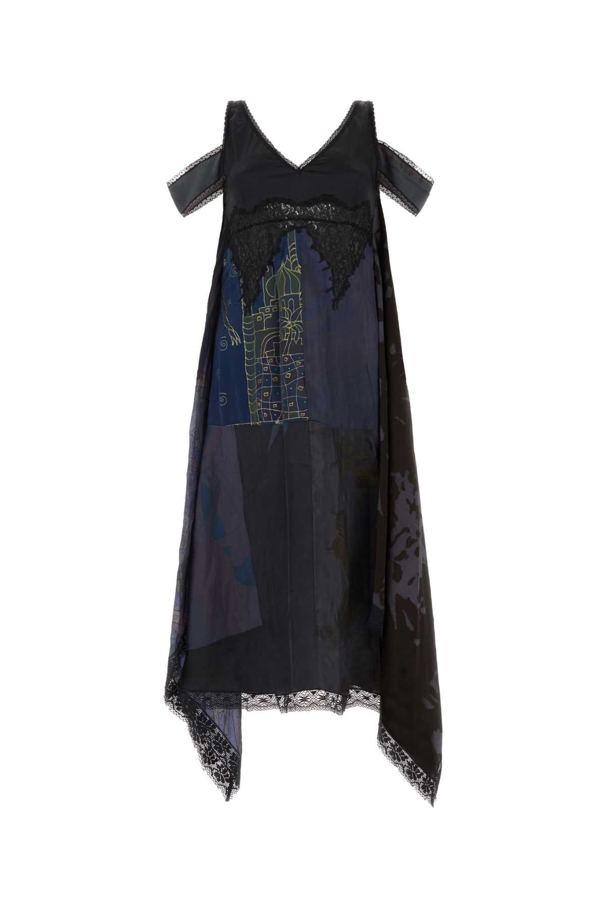 Marine Serre Abito Dress — Navy